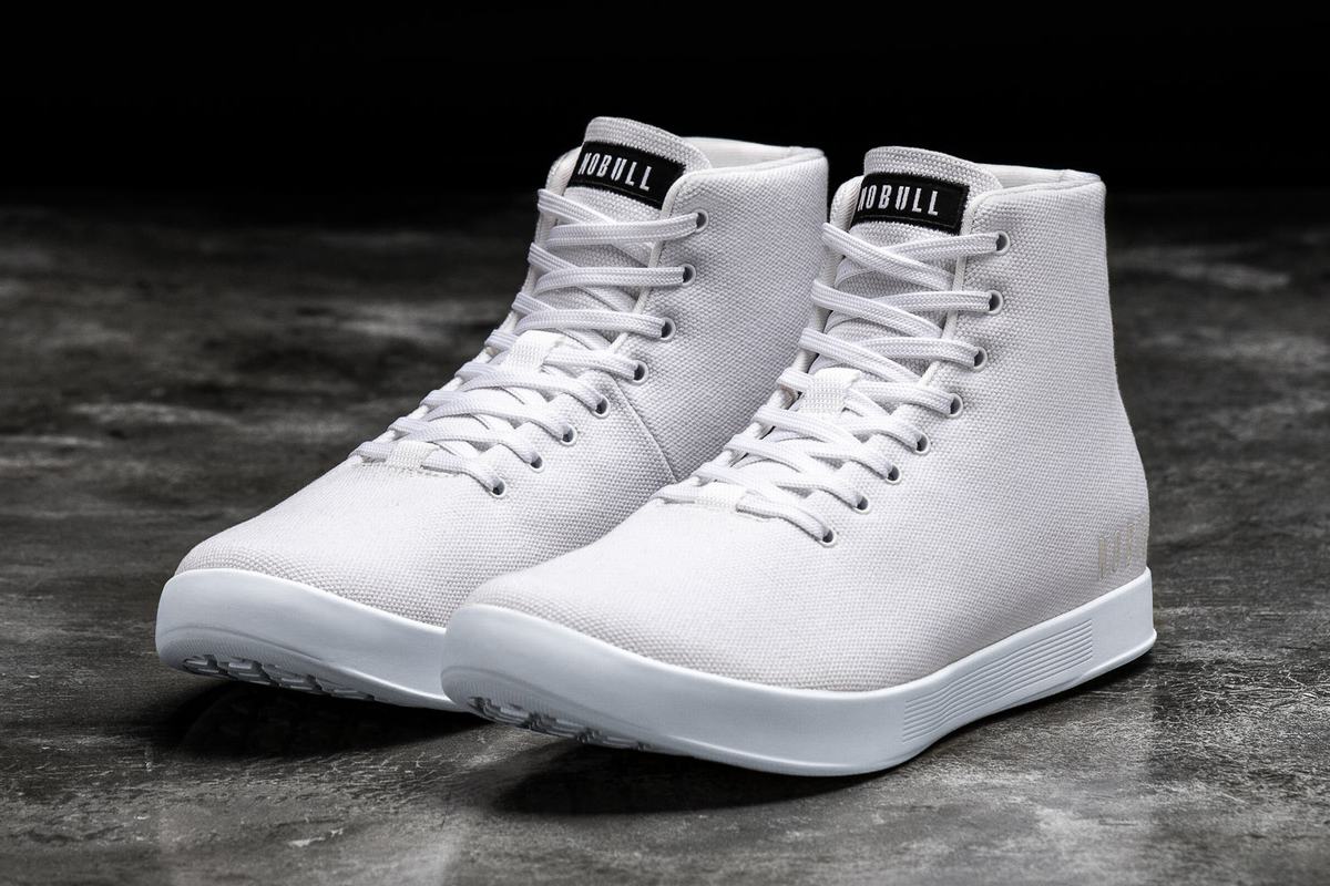 Nobull High-Top Canvas Men's Trainers White | Australia (TX4385)